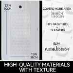 Non-Slip Bathtub Mat, Anti Slip Shower Mat, Fast Drying Bathtub Mats, Foot Scrubber Mat, Anti Slip Mat for Tub, Floor, Bathroom, Kitchen, Home, Hotel (Clear 32"×15") - Image 2