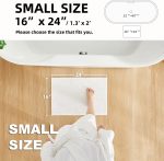 Bathroom Rugs Non Slip Washable, Super orbent Thin Bath Mat Small Quick Dry Low Pile Bathroom Rug, White 16"x24" / 1'4" x 2' - Image 2