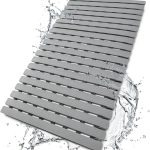 Shower Mat Non Slip Bathtub Mat with Suction Cups and Drain Holes 27.5 x15.7 Inch Bath Mat for Tub & Shower.Easy Dry,Easy to Cut,Eco-Friendly