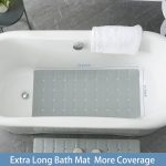 Foldable Silicone Bathtub Mat: Jumbo Size Heavy Duty Safety Bath Mat for Tub Without Suction Cups Non Slip Bath & Shower Mat for Textured, Reglazed, Refinished Tub (Grey, 35.8 x 17.7) - Image 2