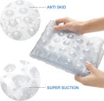 Bath Tub Mat, Medium Size 27.6 x 15 Inches Non-Slip Shower Mats with Suction Cups and Drain Holes, Bathroom Bathtub Mats Machine Washable (Clear) - Image 2