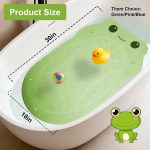 Bathtub Mat Non Slip for Baby Toddlers 30"x 18",Cute Bath Shower Mat with Frog Pattern for Tub,Washable Anti Slip Kids Bath Mat Shower Mats for Bathroom Kitchen Restroom,Green - Image 2