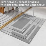 Non Slip Bath Mat, Rubber Backing Ultra Thin Bathroom Rugs Fit Under Door Quick Dry Super orbent Washable Bath Rug Shower Mat for Bathroom Floor Bathtub Shower Sink, Easy Care Gray 16"x 24" - Image 2