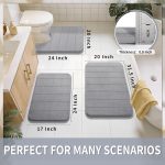 Memory Foam Bath Mat, Super Soft orbent Bathroom Rug Non Slip, Quick Dry, Machine Washable Floor Carpet for Tub Shower, Home Decor Accessories, 24x17, Grey - Image 2