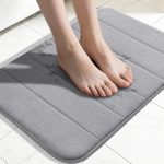 Memory Foam Bath Mat, Super Soft orbent Bathroom Rug Non Slip, Quick Dry, Machine Washable Floor Carpet for Tub Shower, Home Decor Accessories, 24x17, Grey