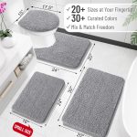 Bathroom Rugs 30x20, Extra Soft orbent Chenille Bath Rugs, Rubber Backing Quick Dry, Machine Washable Bath Mats for Bathroom Floor, Tub and Shower, Home Decor Accessories, Grey - Image 2